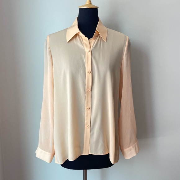 Alice + Olivia Silk Long Sleeve Blouse - Picture 1 of 15
